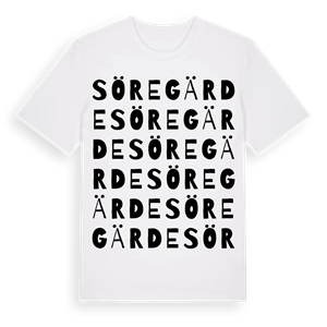 Söregärde ordlek t-shirt – ekologisk bomull t-shirt från Pinshirt