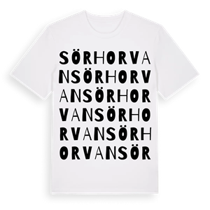 Sörhorvan ordlek t-shirt – ekologisk bomull t-shirt från Pinshirt