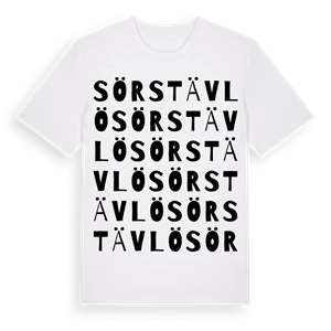 Sörstävlö ordlek t-shirt – ekologisk bomull t-shirt från Pinshirt