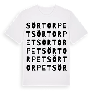 Sörtorpet ordlek t-shirt – ekologisk bomull t-shirt från Pinshirt