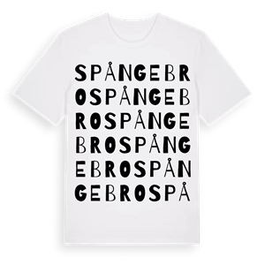 Spångebro ordlek t-shirt – ekologisk bomull t-shirt från Pinshirt