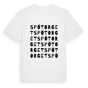 Spötorget ordlek t-shirt – ekologisk bomull t-shirt från Pinshirt