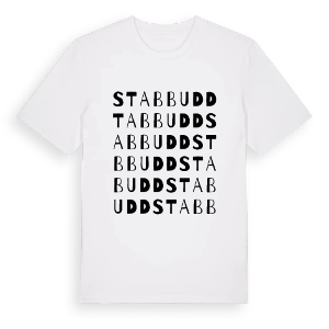 Stabbudd ordlek t-shirt – ekologisk bomull t-shirt från Pinshirt