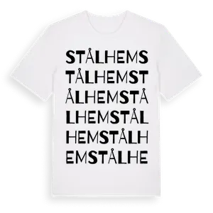 Stålhem ordlek t-shirt – ekologisk bomull t-shirt från Pinshirt