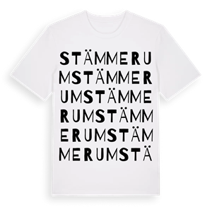 Stämmerum ordlek t-shirt – ekologisk bomull t-shirt från Pinshirt