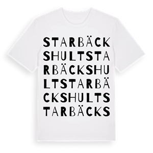 Starbäckshult ordlek t-shirt – ekologisk bomull t-shirt från Pinshirt