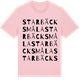 Pink Cotton t-shirt med Starbäcksmåla ordlek t-shirt