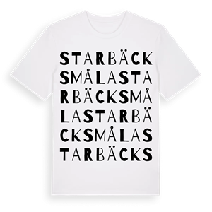 Starbäcksmåla ordlek t-shirt – ekologisk bomull t-shirt från Pinshirt