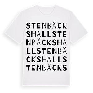 Stenbäckshall ordlek t-shirt – ekologisk bomull t-shirt från Pinshirt