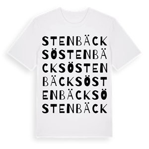 Stenbäcksö ordlek t-shirt – ekologisk bomull t-shirt från Pinshirt