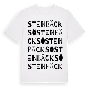 Stenbäcksö ordlek t-shirt – ekologisk bomull t-shirt från Pinshirt