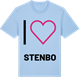 Blue Soul t-shirt med Jag älskar Stenbo t-shirt stort tryck