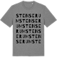 Mid Heather Gray t-shirt med Stenserum ordlek t-shirt