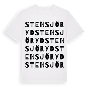 Stensjöryd ordlek t-shirt – ekologisk bomull t-shirt från Pinshirt