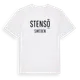White t-shirt med Stensö i Sverige t-shirt