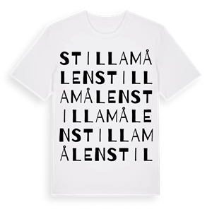 Stillamålen ordlek t-shirt – ekologisk bomull t-shirt från Pinshirt