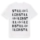 White t-shirt med Stillamålen ordlek t-shirt