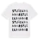 White t-shirt med Stjälkhammar ordlek t-shirt