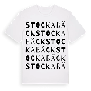 Stockabäck ordlek t-shirt – ekologisk bomull t-shirt från Pinshirt