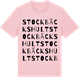 Pink Cotton t-shirt med Stockbäckshult ordlek t-shirt