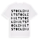 White t-shirt med Stockehult ordlek t-shirt