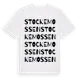White t-shirt med Stockemossen ordlek t-shirt