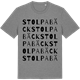 Mid Heather Gray t-shirt med Stolpabäck ordlek t-shirt