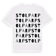 White t-shirt med Stolparp ordlek t-shirt