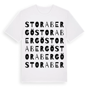 Stora Bergö ordlek t-shirt – ekologisk bomull t-shirt från Pinshirt