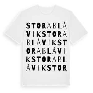 Stora Blåvik ordlek t-shirt – ekologisk bomull t-shirt från Pinshirt