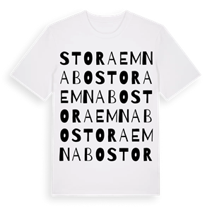 Stora Emnabo ordlek t-shirt – ekologisk bomull t-shirt från Pinshirt