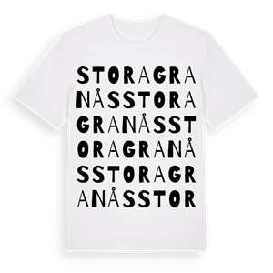Stora Granås ordlek t-shirt – ekologisk bomull t-shirt från Pinshirt
