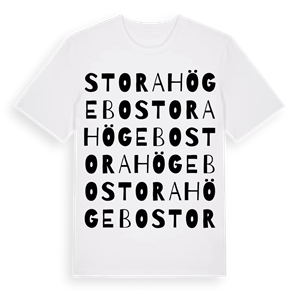 Stora Högebo ordlek t-shirt – ekologisk bomull t-shirt från Pinshirt