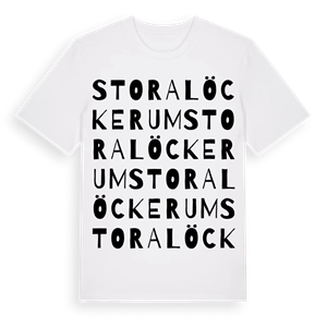 Stora Löckerum ordlek t-shirt – ekologisk bomull t-shirt från Pinshirt