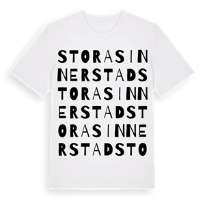 Stora Sinnerstad ordlek t-shirt – ekologisk bomull t-shirt från Pinshirt