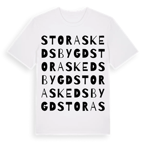 Stora Skedsbygd ordlek t-shirt – ekologisk bomull t-shirt från Pinshirt