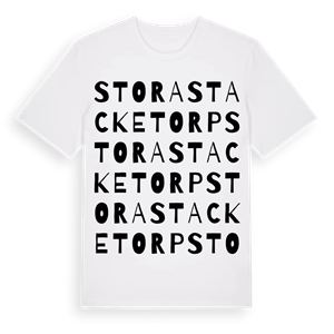Stora Stacketorp ordlek t-shirt – ekologisk bomull t-shirt från Pinshirt