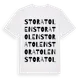 White t-shirt med Stora Tolen ordlek t-shirt
