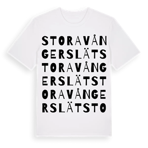 Stora Vångerslät ordlek t-shirt – ekologisk bomull t-shirt från Pinshirt