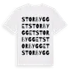 White t-shirt med Storbygget ordlek t-shirt