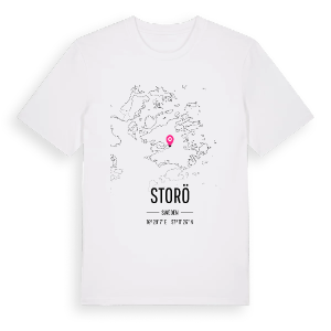 Storö karta t-shirt – ekologisk bomull t-shirt från Pinshirt
