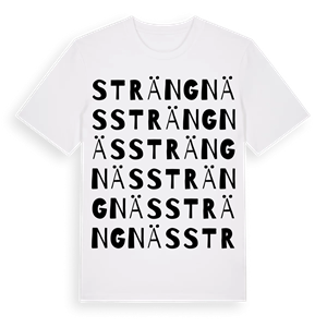 Strängnäs ordlek t-shirt – ekologisk bomull t-shirt från Pinshirt