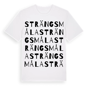 Strängsmåla ordlek t-shirt – ekologisk bomull t-shirt från Pinshirt