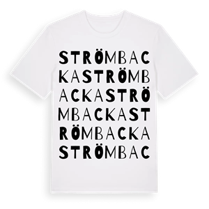 Strömbacka ordlek t-shirt – ekologisk bomull t-shirt från Pinshirt