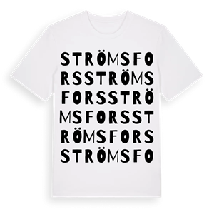Strömsfors ordlek t-shirt – ekologisk bomull t-shirt från Pinshirt