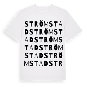 Strömstad ordlek t-shirt – ekologisk bomull t-shirt från Pinshirt