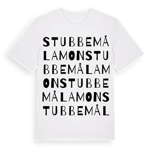 Stubbemålamon ordlek t-shirt – ekologisk bomull t-shirt från Pinshirt