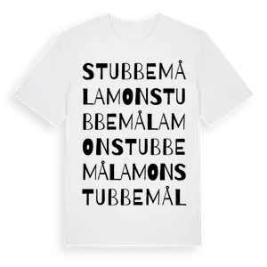 Stubbemålamon ordlek t-shirt – ekologisk bomull t-shirt från Pinshirt