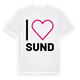 White t-shirt med Jag älskar Sund t-shirt stort tryck
