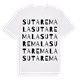 White t-shirt med Sutaremala ordlek t-shirt